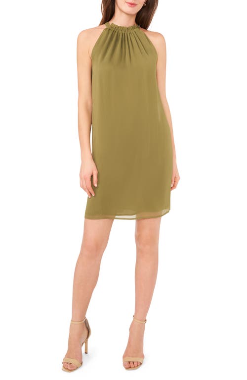 halogen(r) Ruffle Collar Sleeveless Shift Dress Capulet Olive Green at Nordstrom,