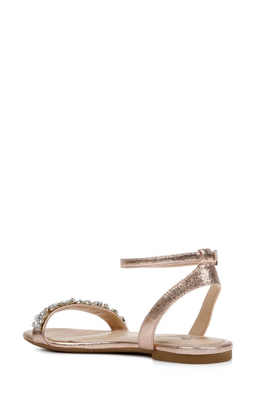 Jewel Badgley Mischka Ohara Ankle Strap Sandal In Rose Gold