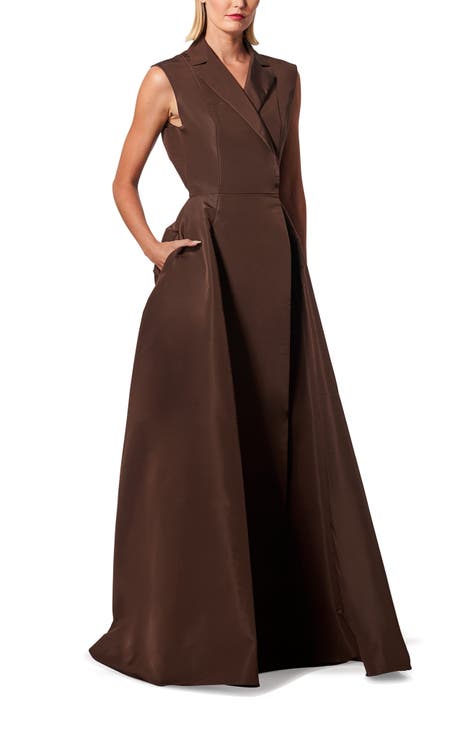 Sleeveless Trench Silk Ballgown