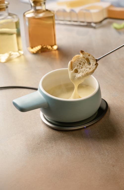 Ohom Fondi Self-heating Fondue Set In Moonmist Blue