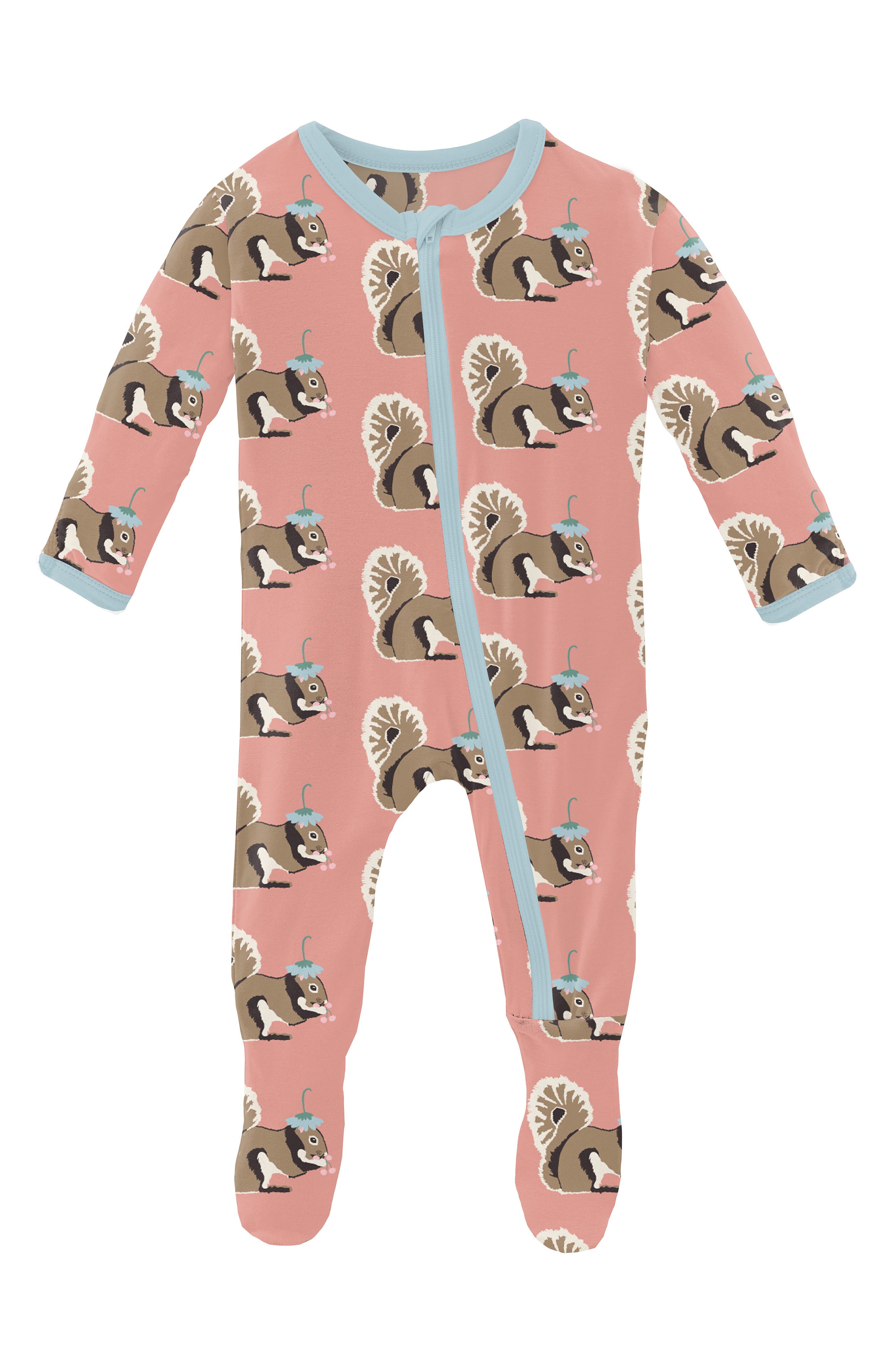 Kickee Pants Print Footie with Zipper- Twilight Skis main image 1