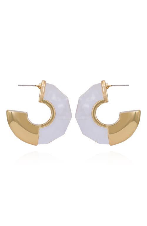 Shop Vince Camuto Clearly Disco Hoop Earrings In White/gold Tone