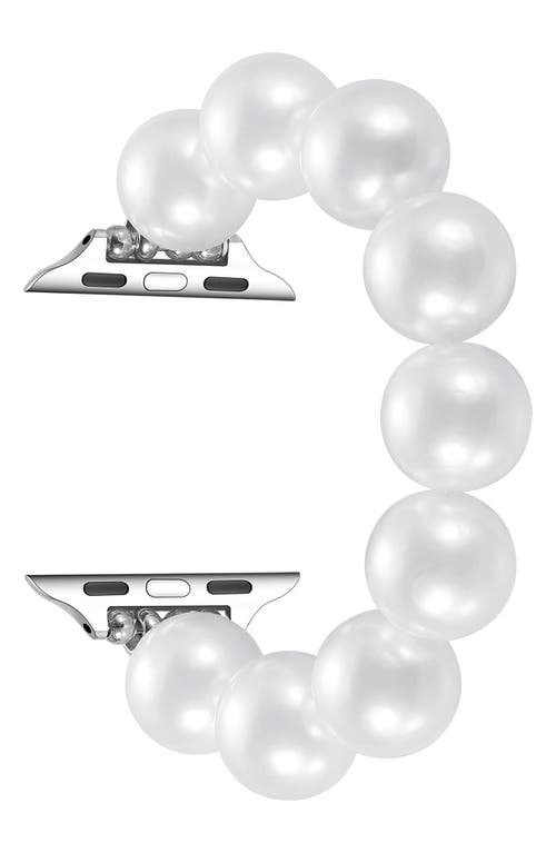The Posh Tech Violet Imitation Pearl Apple Watch® Bracelet Watchband In White