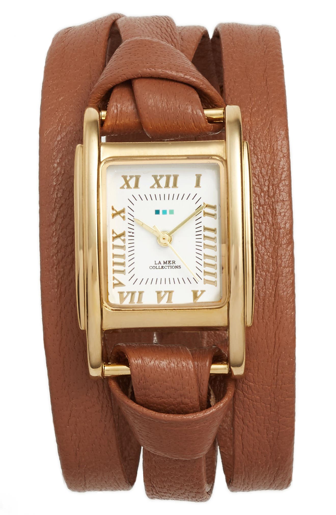 La Mer Collections 'Milwood' Leather Wrap Watch, 35mm Nordstrom