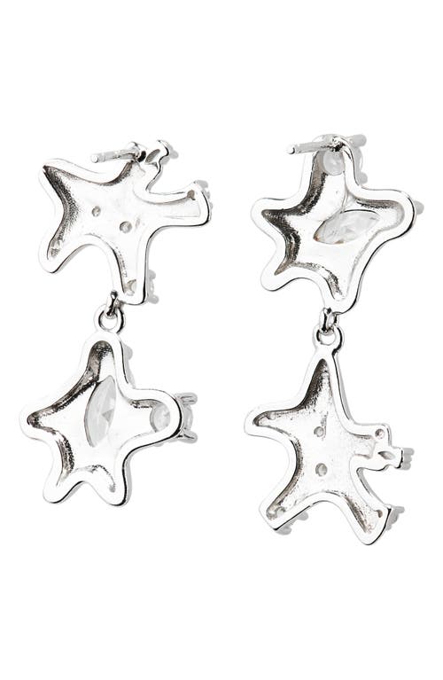 Shop Collina Strada Star Dangle Drop Earrings In Silver/clear