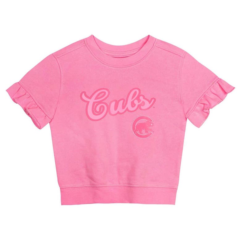 Shop Outerstuff Girls Toddler Fanatics Branded Pink Chicago Cubs Dugout Cute T-shirt & Shorts Set