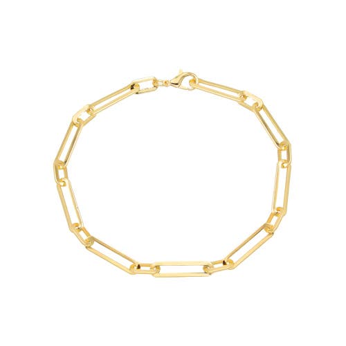 Shop Adina Eden By  Wide Elongated Paperclip Chain Anklet In Gold