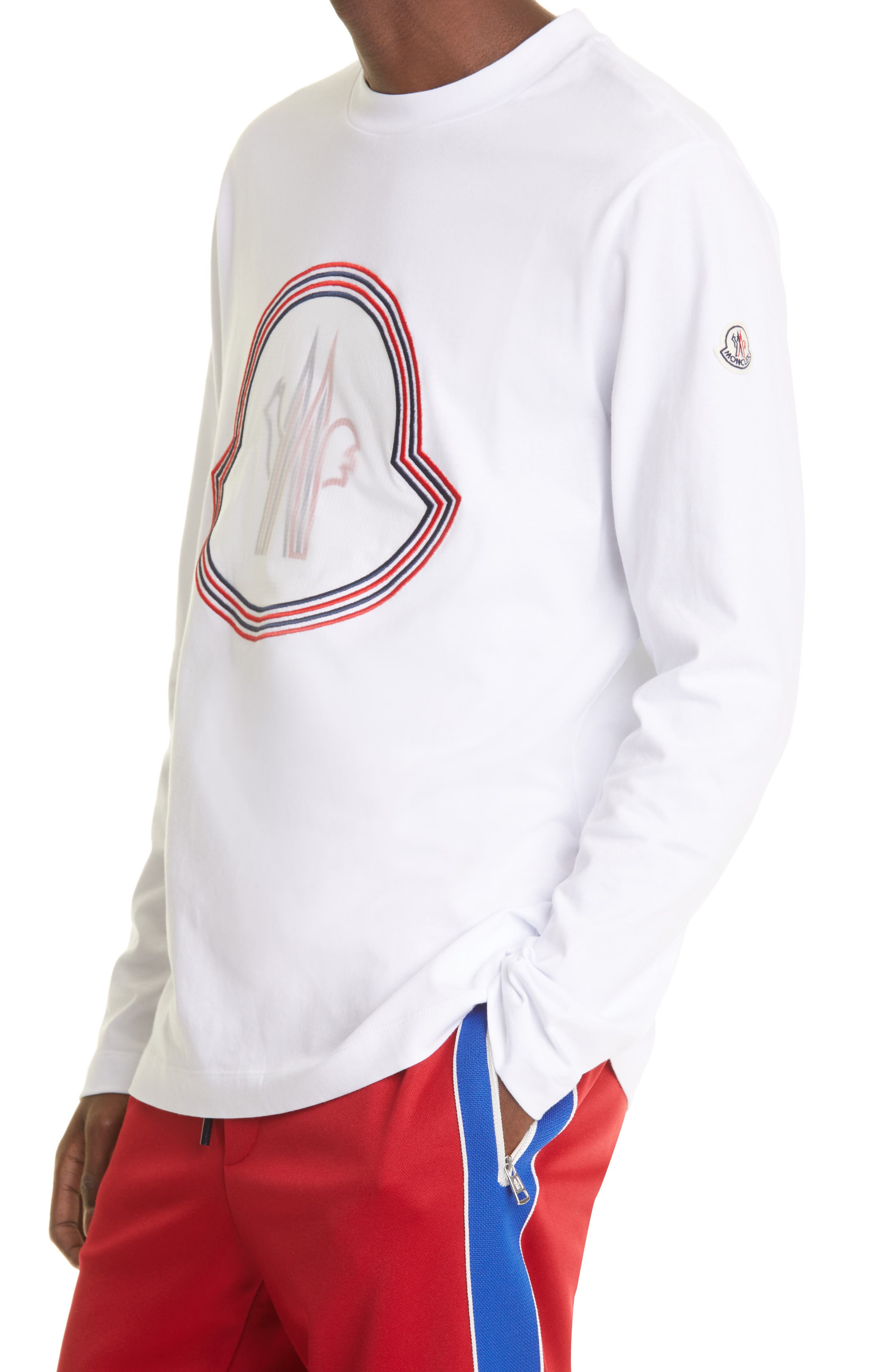 Moncler Logo Long Sleeve T-Shirt - White - Long Sleeve T-shirts