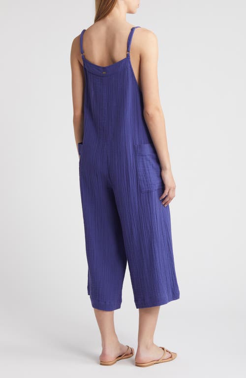 Shop Rip Curl Premium Surf Cotton Gauze Jumpsuit In Wild Berry