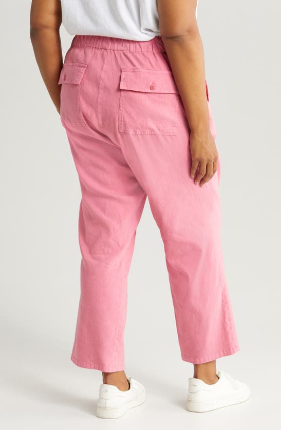 Shop Kut From The Kloth Rosalie Drawstring Ankle Linen Blend Pants In Pink Dawn