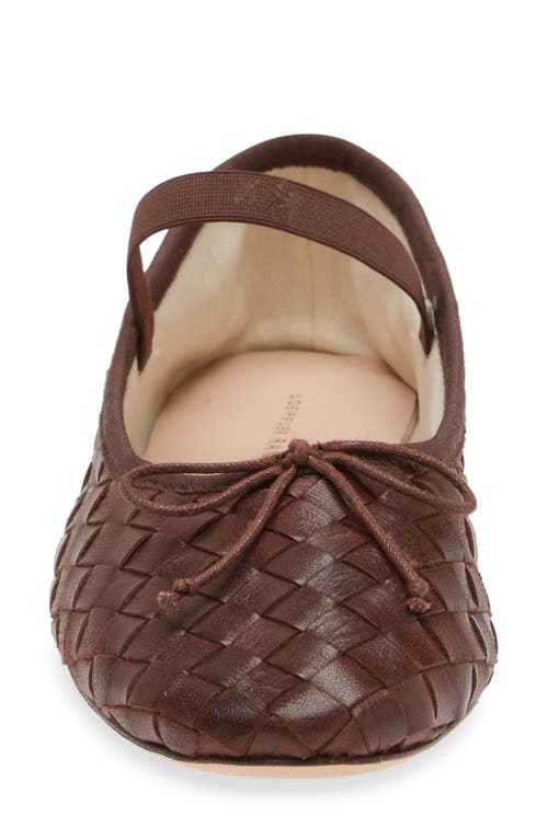 Loeffler Randall Leonie Woven Lambskin Leather Ballerina Flats In Espresso