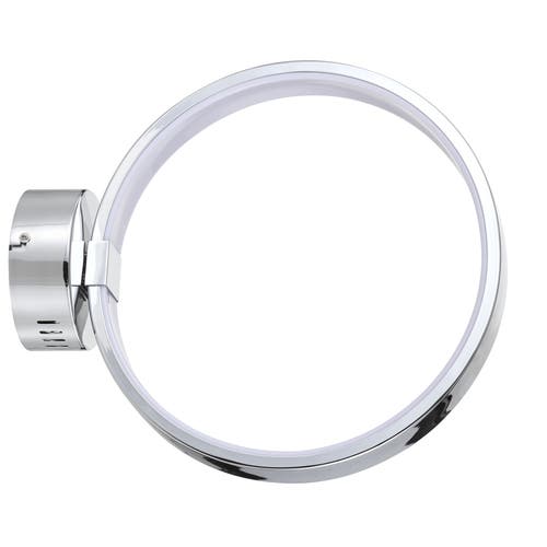 Jonathan Y Nathaniel Dimmable Integrated Led Metal Wall Sconce In Chrome