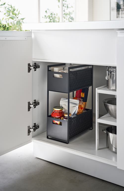 Yamazaki Two-tier Cabinet Storage Basket In Black