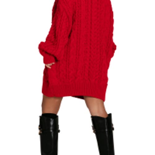 Belle & Bloom Still The One Chunky Oversize Knit In Red