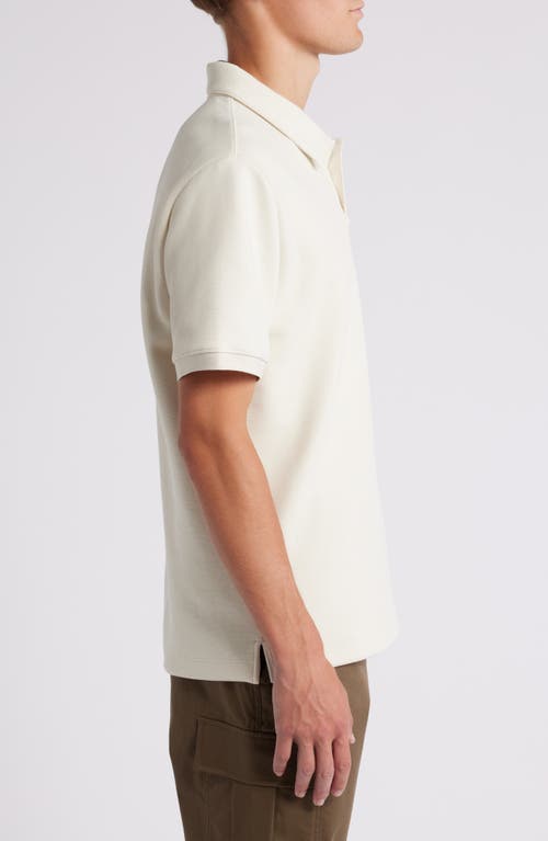 Shop Theory Delroy Double Piqué Polo In Winter White