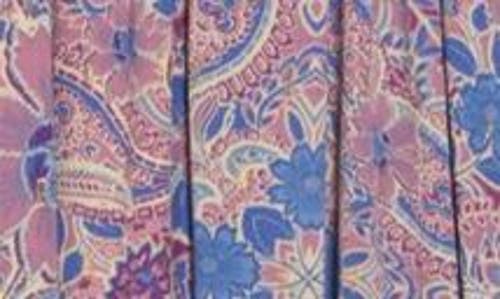 Shop Lovestitch Floral Paisley Empire Waist Maxi Dress In Dusty Rose/blue