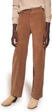 High-Waist Corduroy Wide Leg Pants