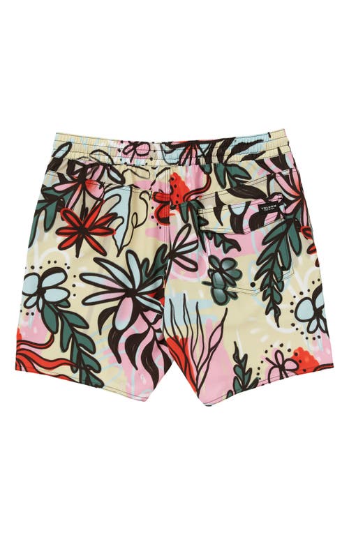 Shop Volcom Sanctorium Swim Trunks In Fog