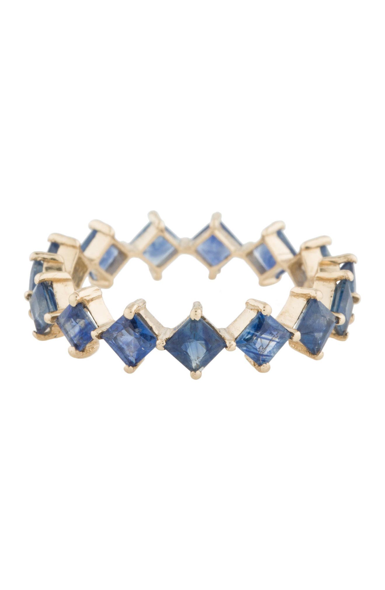 Adornia Fine 14k Yellow Gold Square Cut Sapphire Ring In Blue