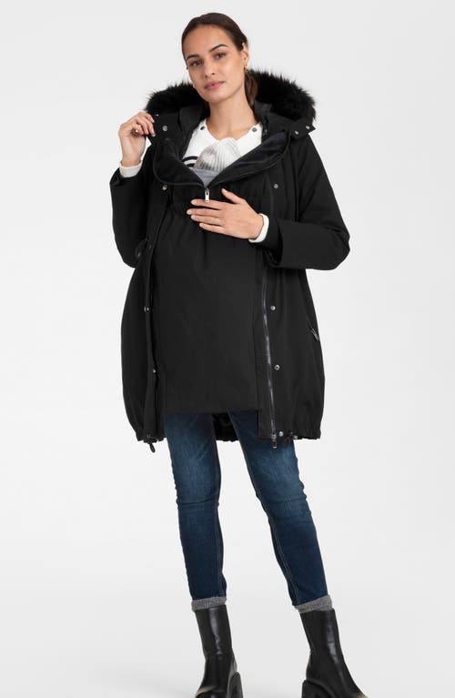 Seraphine Zorah 3-in-1 Down Maternity Parka In Black