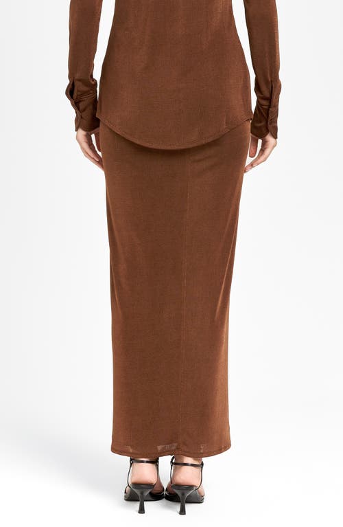 Shop Wayf Knit Maxi Skirt In Brown