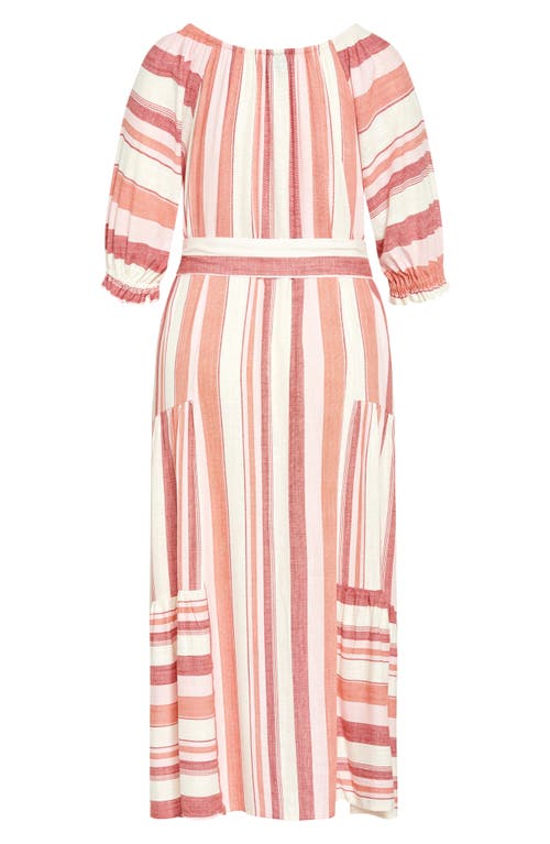 Shop City Chic Jemima Stripe Maxi Dress In Cosmo Stripe