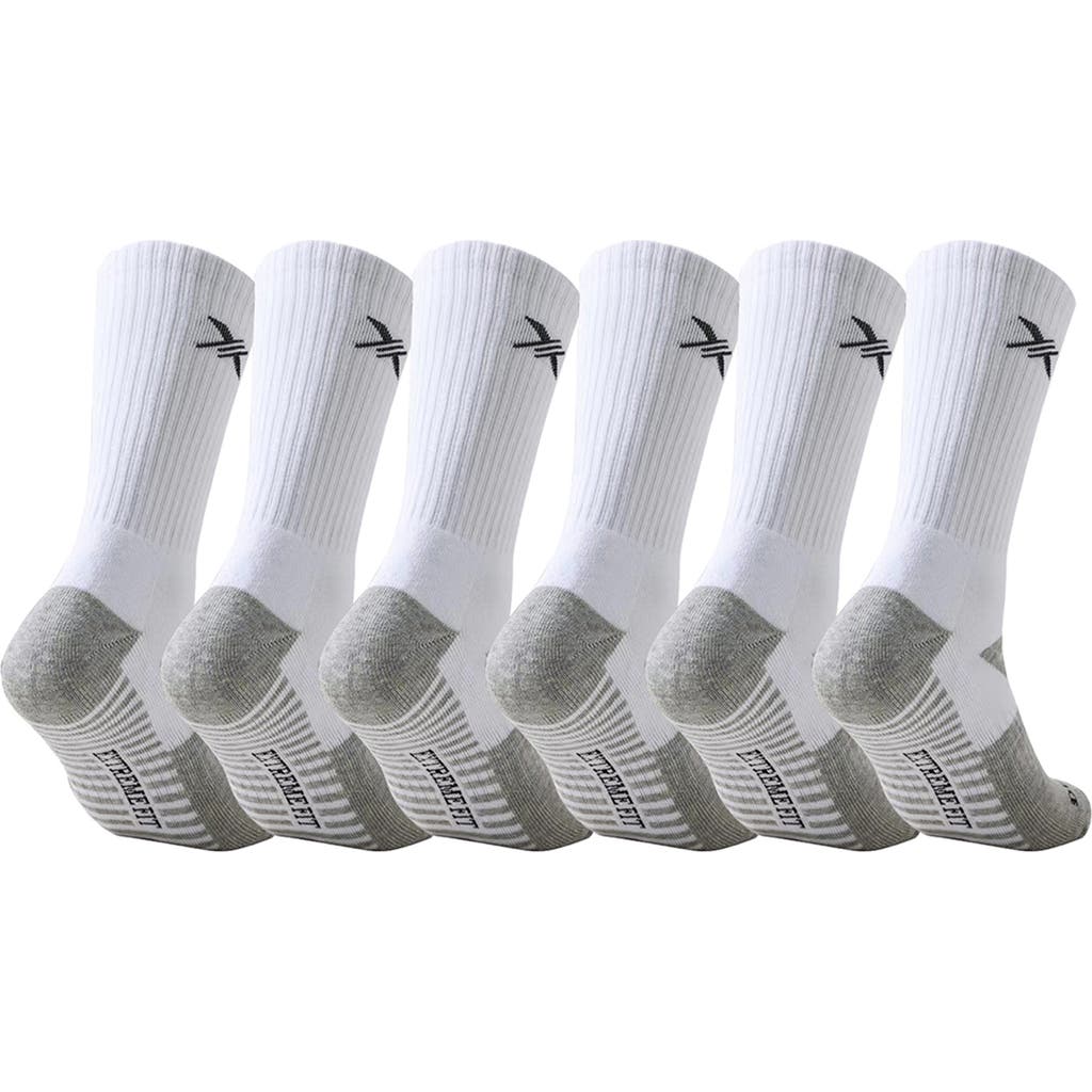 Extreme Fit 6-pack Dri Tech Moisture Control Socks In White