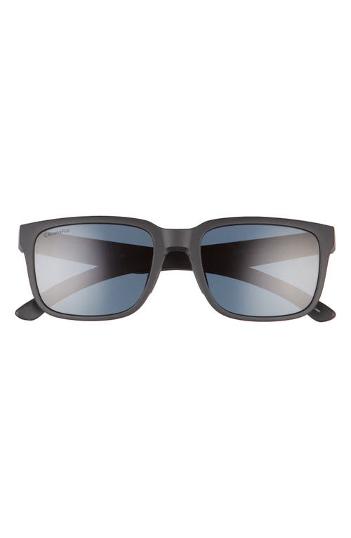 Smith Headliner 55mm Polarized Rectangle Sunglasses In Matte Black/chromapop Black