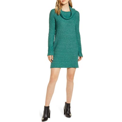 Calson Cozy Links Long Sleeve Sweater Dress, Green