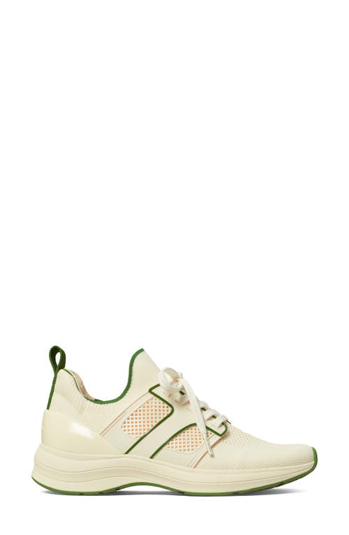 Shop Tory Burch Sock Runner Sneaker In New Ivory/arugula