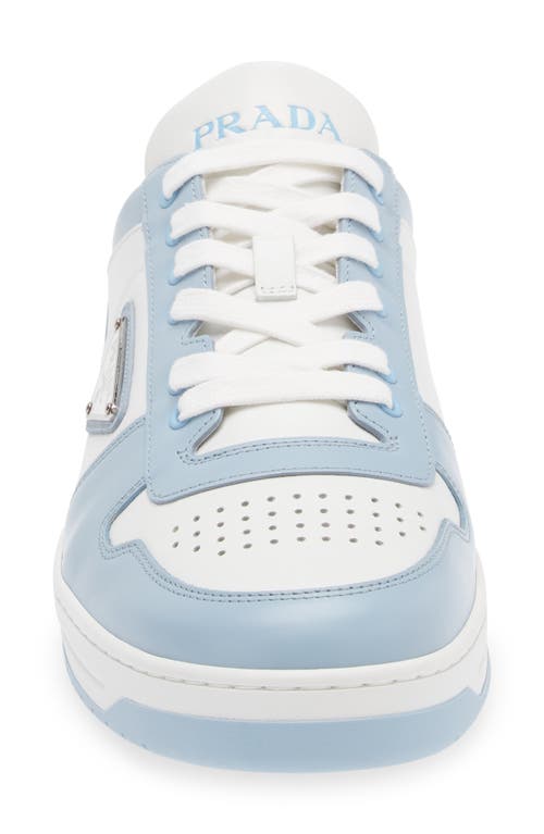 Shop Prada Downtown Logo Low Top Sneaker In Bianco/celeste