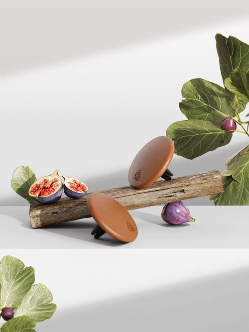 Delfino Fig Camel Lambskin Car Diffuser And Insert In Regular