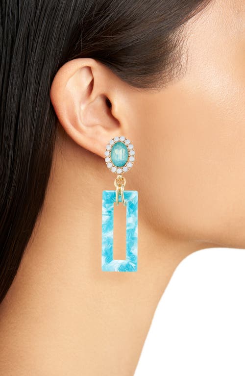Shop Tasha Crystal Enamel Drop Earrings In Blue/green/white
