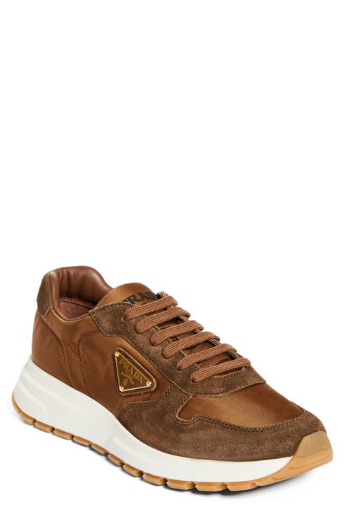 Shop Prada Prax Sneaker In Mogano/corinto