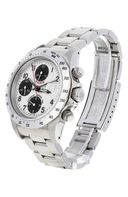 Shop Watchfinder & Co. Tudor  1997 Prince Bracelet Chronograph Watch, 40mm In White/silver