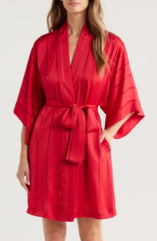 Natori 'mayon' Robe In Brocade Red