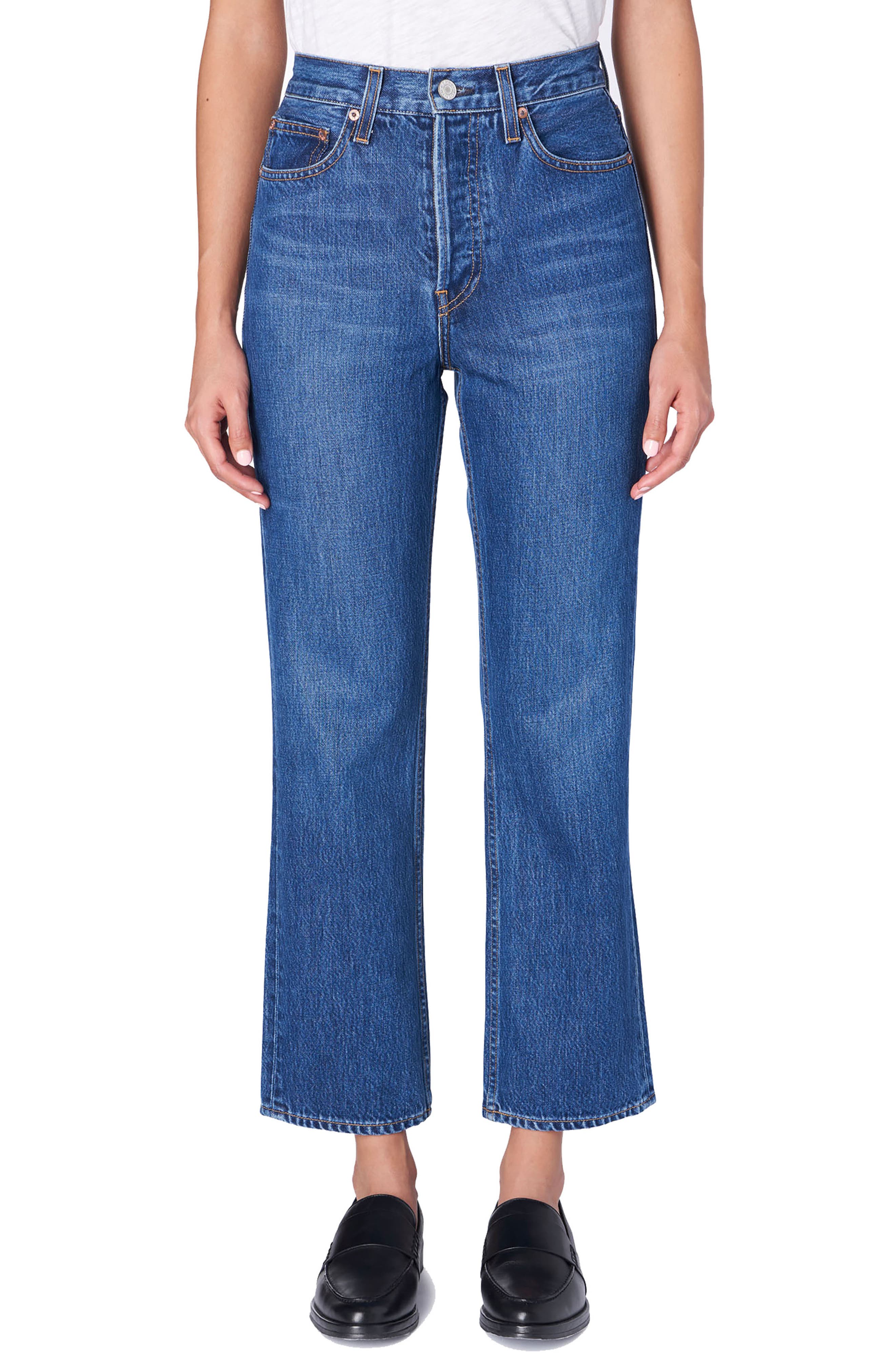 trave harper crop slim straight jeans