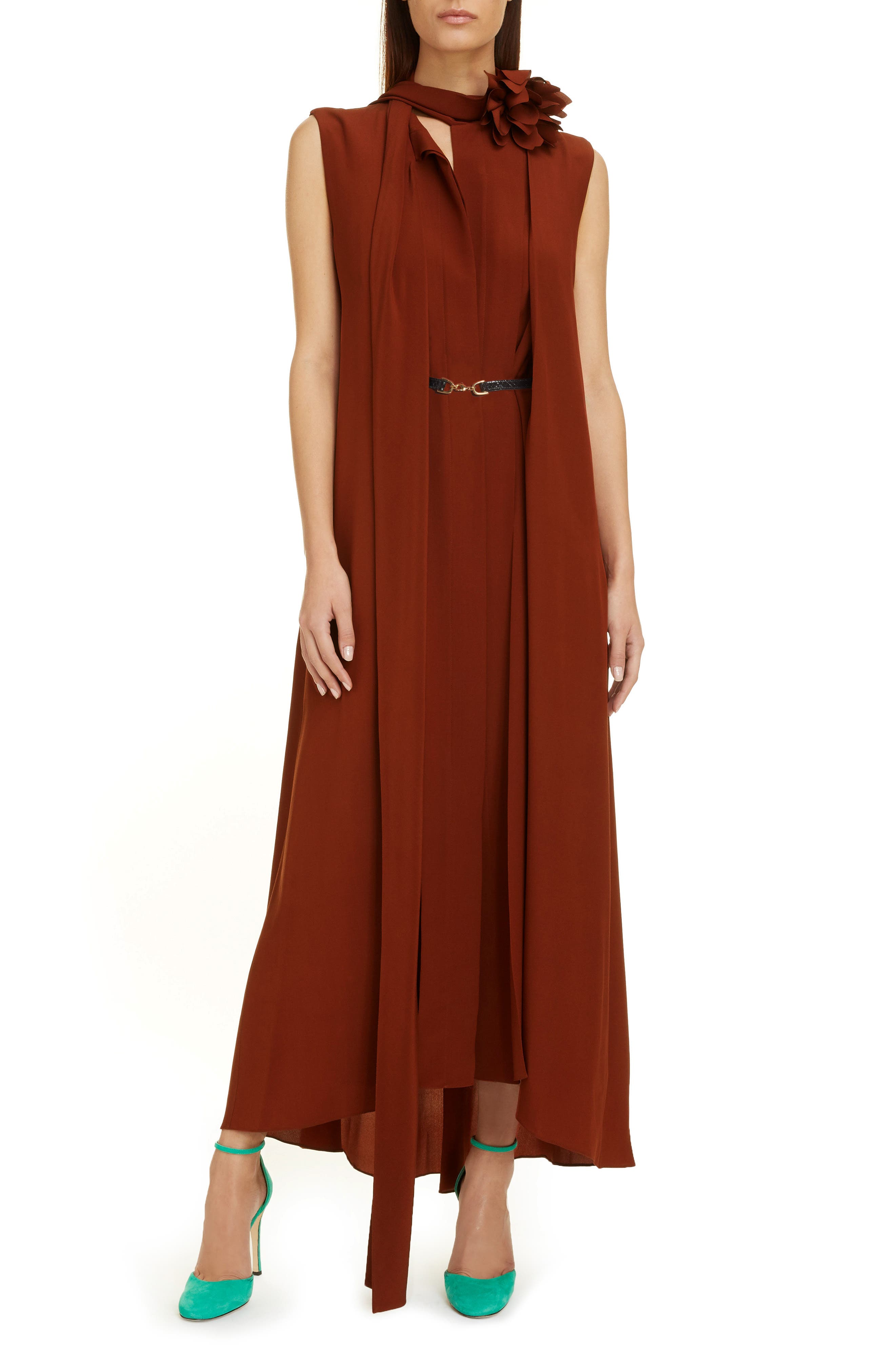 scarf midi dress