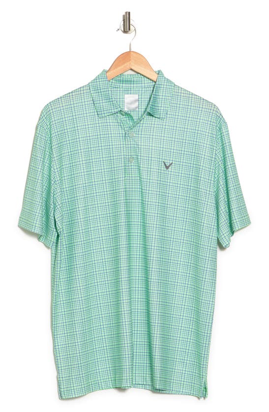 Callaway Golf Short Sleeve Allover Print Polo In Summer Green