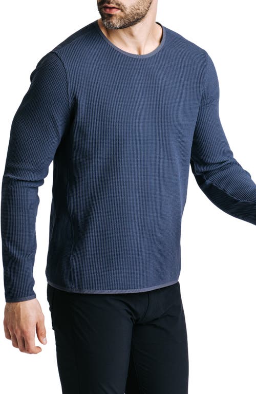 Shop Western Rise Venture Waffle Performance Crewneck Sweatshirt In Blue Grey