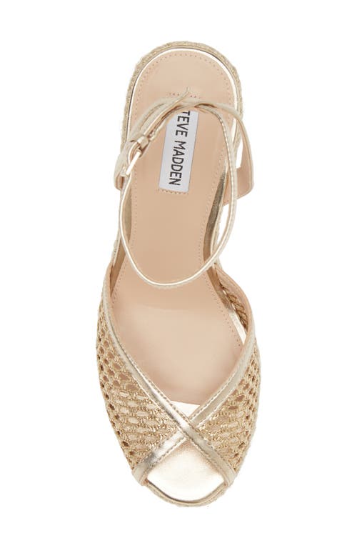 Shop Steve Madden Sydnee Espadrille Ankle Strap Sandal In Gold Raffia