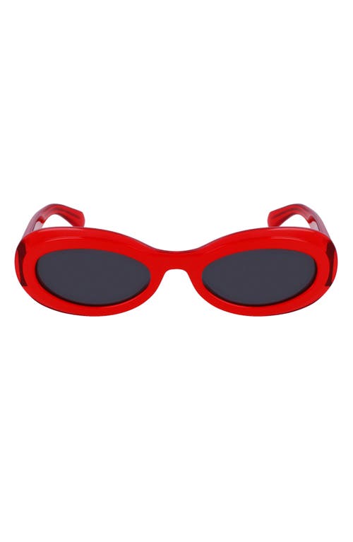 Ferragamo Classic Logo 54mm Oval Sunglasses In Red