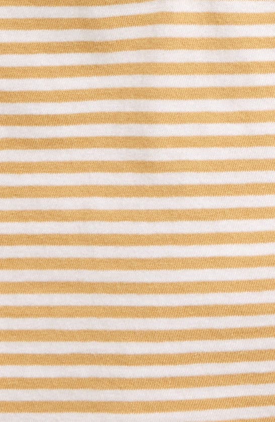 Shop Nordstrom Stripe Cotton Henley T-shirt & Shorts Set In Beige Curry- White Stripe