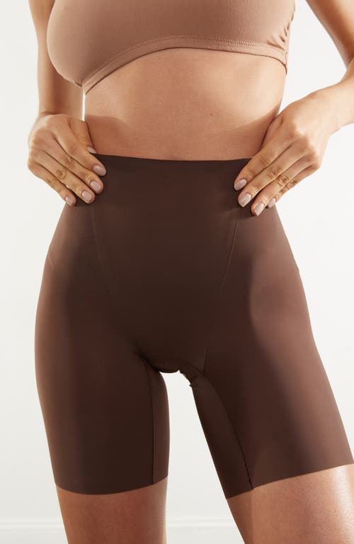 Commando Zone Smoothing High Waist Shorts In Mocha