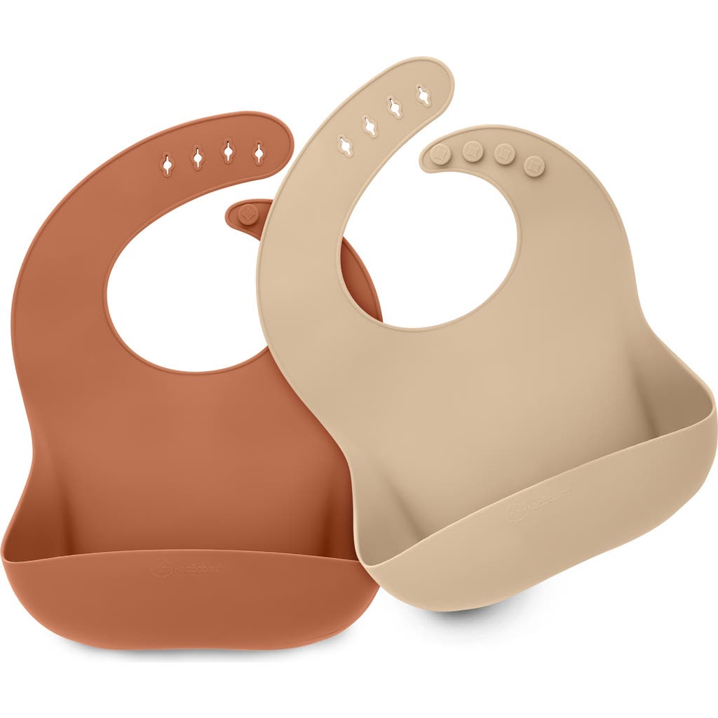 Keababies Prep Silicone Bibs In Terracotta