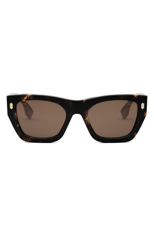 Fendi The  Roma 63mm Rectangular Sunglasses In Black