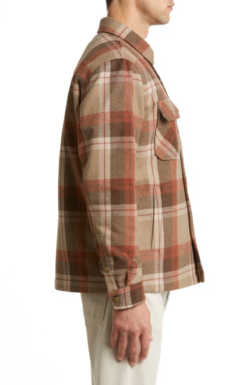 Shop One Of These Days Flannel Wool Blend Overshirt In Tan/brown