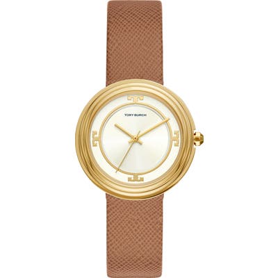 Tory Burch Bailey Leather Strap Watch,