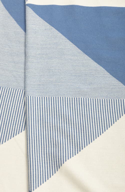 Saachi Mosaic Reversible Scarf In Blue/cream