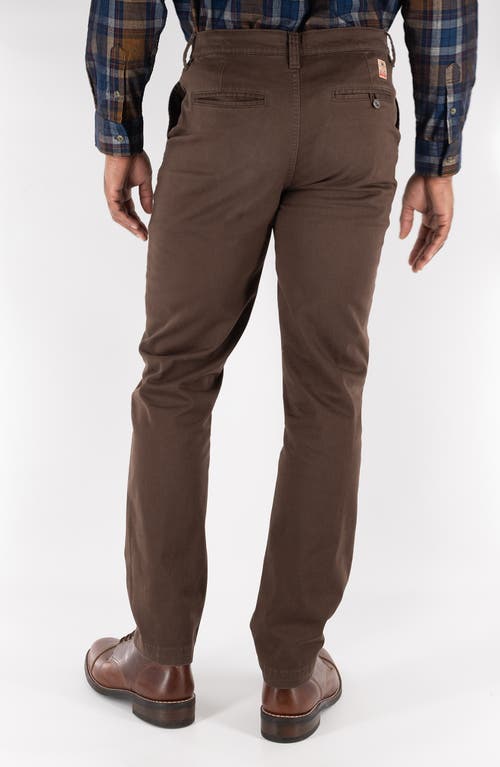 Shop Devil-dog Dungarees Flat Front Stretch Cotton Chinos In Dark Roast